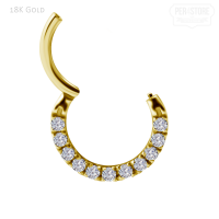 18K Gold Hinged Ring w Lab Diamonds