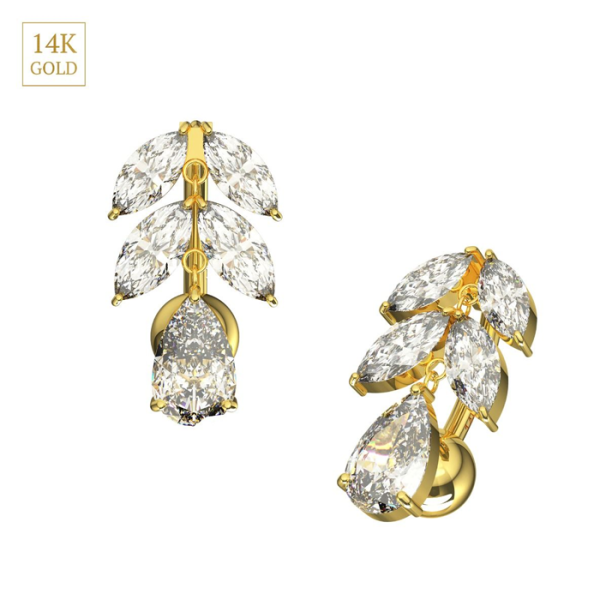 14K Gold Banane Blätter 198