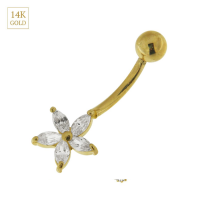 14K Gold Banane Flower