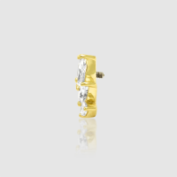 Titan mit 14K  Internal Aufsatz Krone w five stones