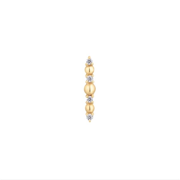 14K Gold TL Aufsatz Balken w stones