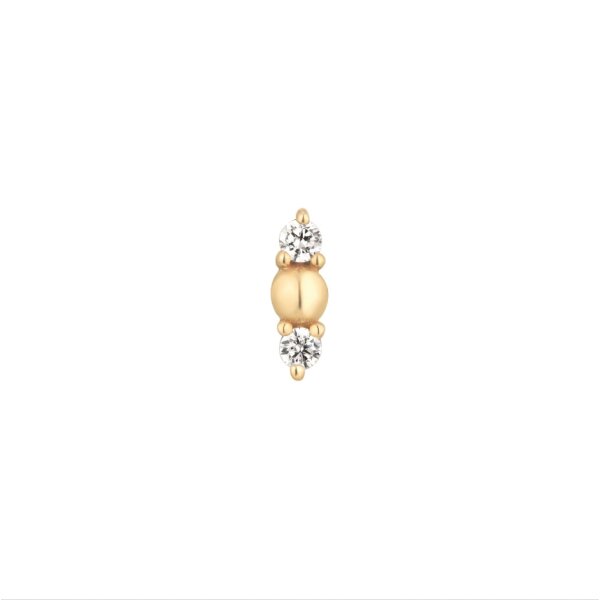 14K Gold TL Aufsatz ball w two stones