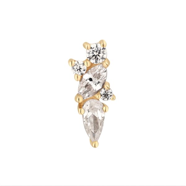 14K Gold TL Aufsatz w multiple stones