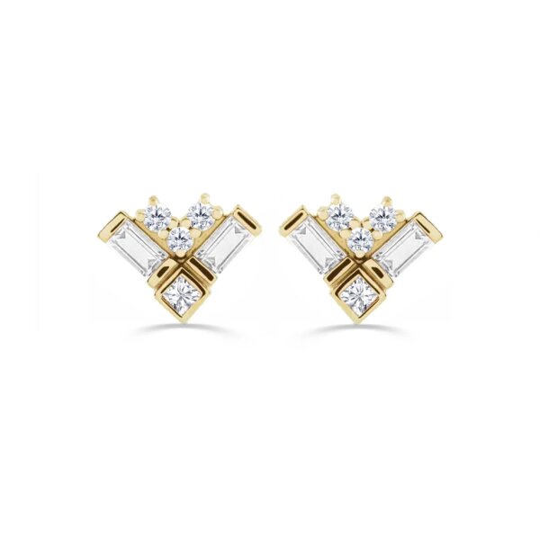 Titan mit 14K  TL Aufsatz Dreieck Baguette w stones