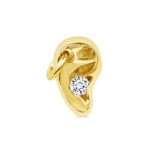 Titan mit 14K  TL Aufsatz Ohr w one stone