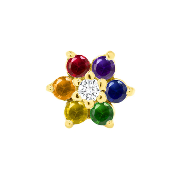 Titan mit 14K  TL Aufsatz bunte Blume