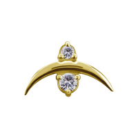 CoCr NF Push In Crescent Moon w Stones