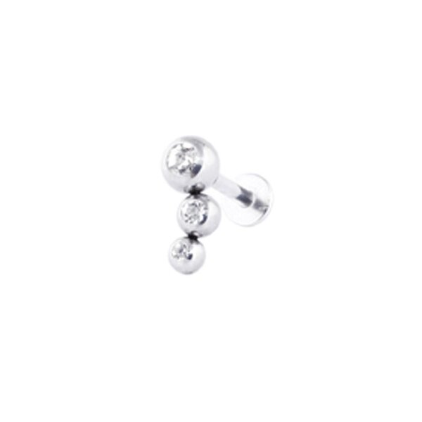 Tripe jewelled earring 1.2x8