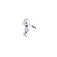 Tripe jewelled earring 1.2x8