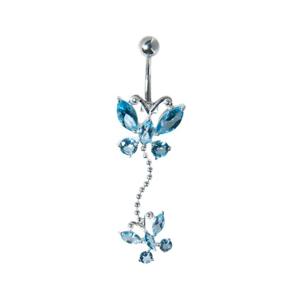 Jewelled Double Butterfly Navel Banana