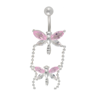 Jewelled Double Butterfly Navel Banana